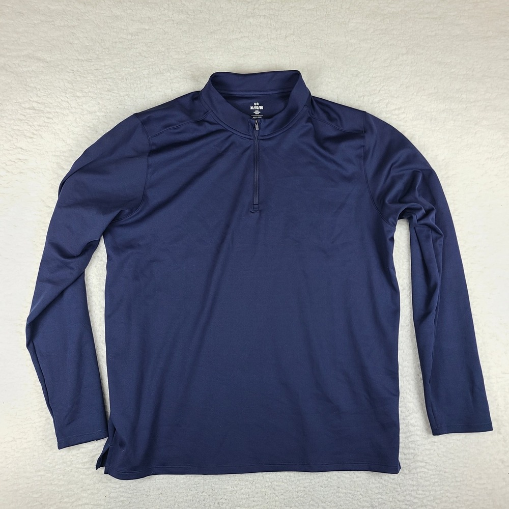 Under Armour Sweater Mens XL Navy Blue Loose Stretch Performance Tech Golf
